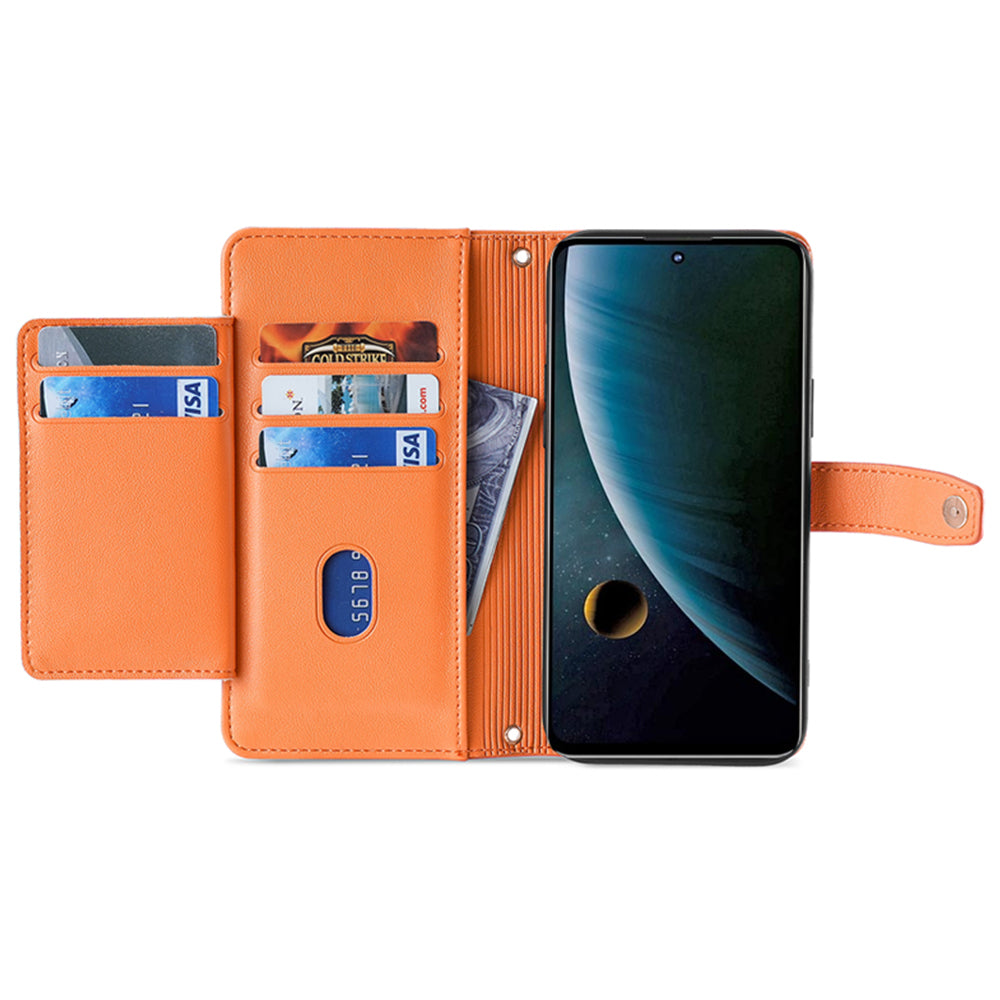 For ZTE Blade V30 Fully Wrapped PU Leather Stand Case Zipper Pocket Card Slots Flip Phone Cover with Wrist Strap and Shoulder Strap For ZTE Blade V30 Fully Wrapped PU Leather Stand Case Zipper Pocket Card Slots Flip Phone Cover with Wrist Strap and Shoulder Strap
